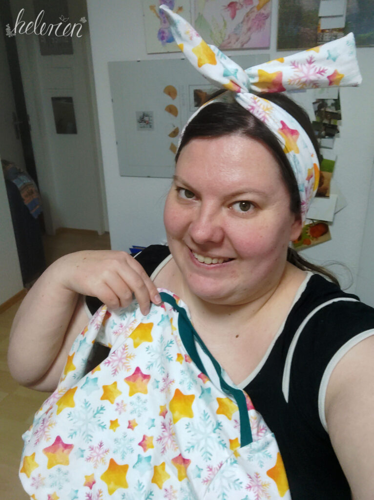 Selfie mit fertigem weißen Sternset